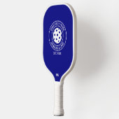 Unieke peddel met clubnaam Jaar Initialen Blauw Pickleball Paddle (Links)