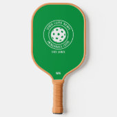 Unieke peddel met clubnaam Jaar Initialen Groen Pickleball Paddle (Achterkant)
