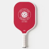 Unieke peddel met clubnaam Jaar Initialen Roze Pickleball Paddle (Achterkant)