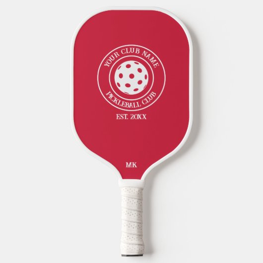 Unieke peddel met clubnaam Jaar Initialen Roze Pickleball Paddle (Voorkant)