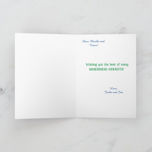 Unieke peperkoek Huis van twee verdiepingen Feestdagen Kaart (Binnen)