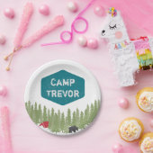 Unieke persoonlijke Camp Name Birthday Party Papieren Bordje (Feest)