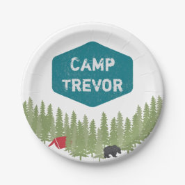 Unieke persoonlijke Camp Name Birthday Party Papieren Bordje