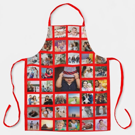 Unieke persoonlijke fotocollage schort (Voorkant)