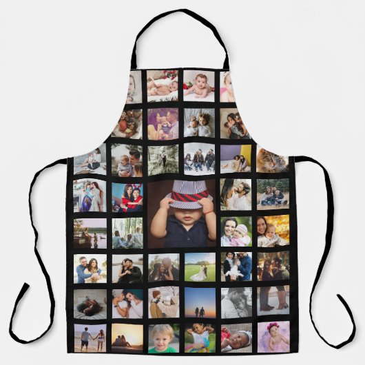Unieke persoonlijke fotocollage schort (Voorkant)