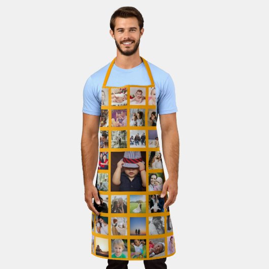 Unieke persoonlijke fotocollage schort (Gedragen)
