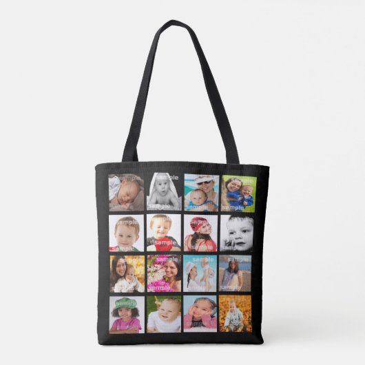 Unieke persoonlijke fotocollage tote bag (Achterkant)
