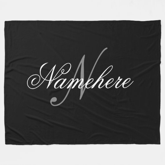 Unieke persoonlijke naam Monogram groot formaat Fleece Deken (Voorkant (Horizontaal))
