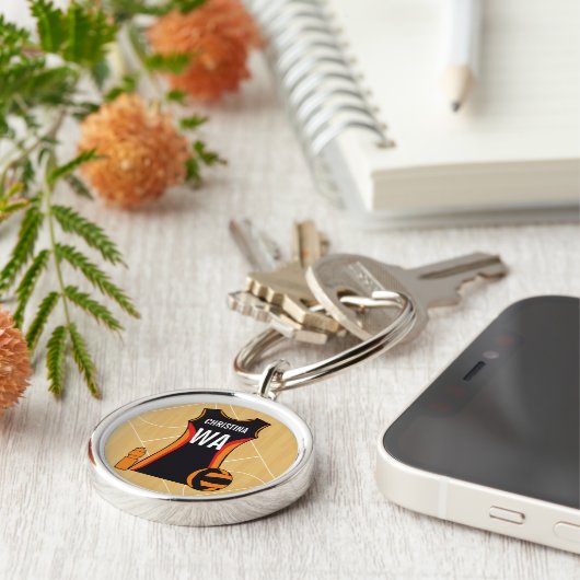 Unieke persoonlijke netball sleutelhanger (Zijkant)