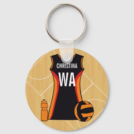 Unieke persoonlijke netball sleutelhanger (Voorkant)