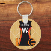 Unieke persoonlijke netball sleutelhanger (Achterkant)
