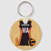 Unieke persoonlijke netball sleutelhanger (Achterkant)