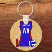 Unieke persoonlijke netball sleutelhanger (Achterkant)