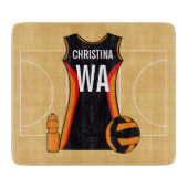 Unieke persoonlijke netball snijplank (Voorkant)