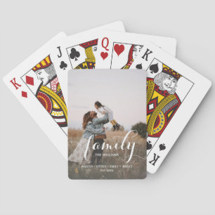 Unieke persoonlijke scriptfoto van de familie pokerkaarten