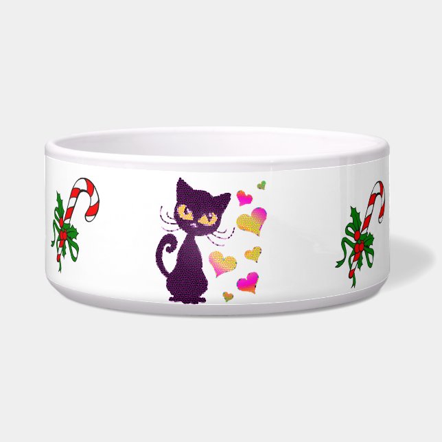Unieke Pet Food Bowl, huisdier kat kom Kerstmis (Voorkant)