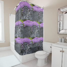 Unieke Phlox-bloesems op muur Douchegordijn