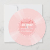 Unieke Pink Vinyl Record Muziek Verjaardag Uitnodi Kaart (Voorkant)