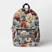 Unieke  pioenbloem bloesem bedrukte rugzak (Voorkant)