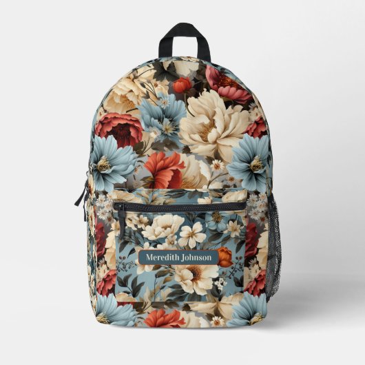 Unieke  pioenbloem bloesem bedrukte rugzak (Voorkant)