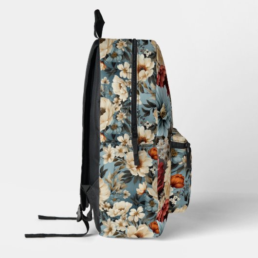Unieke pioenbloem bloesem bedrukte rugzak (Links)