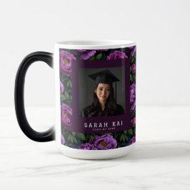 Unieke Pioenprint Geschenk voor Afgestudeerde Vrou Magische Mok