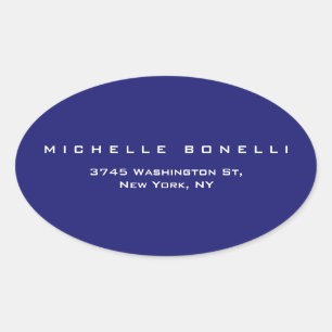 Unieke Plain Midnight Blue Ovale Sticker