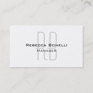 Unieke 'Plain White Gray'-monogram Manager Visitekaartje
