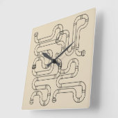 Unieke plug-wanddecor vierkante klok (Hoek)