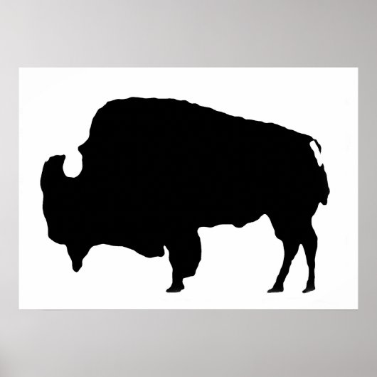 Unieke Pop Art Buffalo Bison Silhouette Poster (Voorkant)