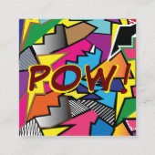 Unieke Pop Art Retro Style QR Code Square Business Vierkante Visitekaartje (Voorkant)