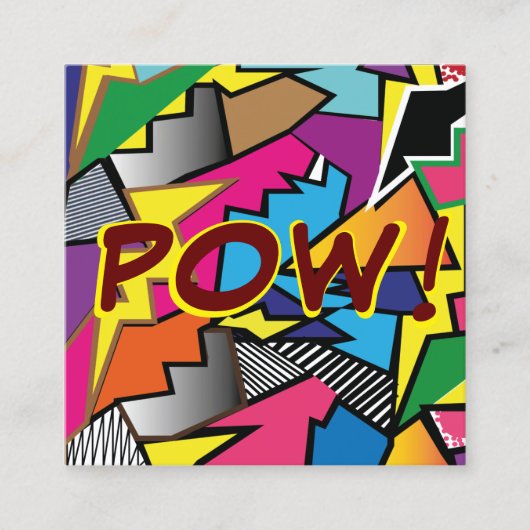 Unieke Pop Art Retro Style QR Code Square Business Vierkante Visitekaartje (Voorkant)