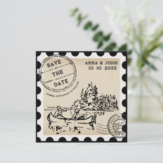 Unieke postzegel Bewaar de datum Kaart (Staand voorkant)