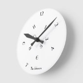 Unieke pret door elkaar gehusselde nummers op maat ronde klok (Hoek)