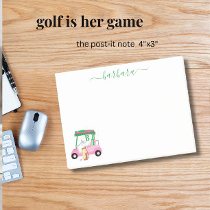 Unieke pret golf gal kar monogram naam post-it® notes