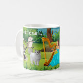 Unieke pretkatten in het koor gepersonaliseerd  koffiemok (Voorkant links)