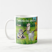 Unieke pretkatten in het koor gepersonaliseerd  koffiemok (Links)
