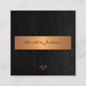 Unieke professionele elegante zwart goud monografi vierkante visitekaartje (Voorkant)