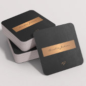 Unieke professionele elegante zwart goud monografi vierkante visitekaartje