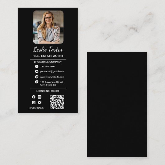 Unieke professionele foto lay-out van de makelaar visitekaartje (Voorkant / Achterkant)