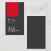 Unieke professionele grijze rode streep visitekaartje (Voorkant / Achterkant)