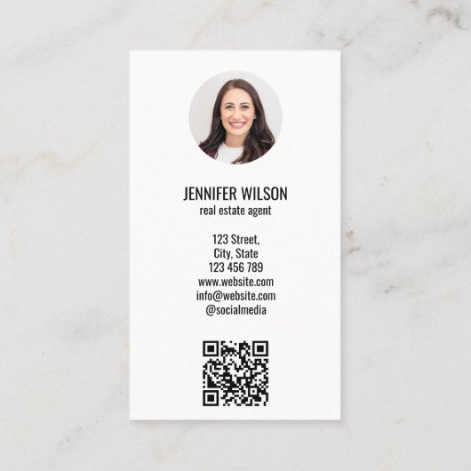 Unieke professionele makelaar Realtor QR Visitekaartje (Achterkant)