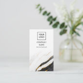 Unieke Professionele Marmeren Zwart & Wit Verticaa Visitekaartje (Staand voorkant)