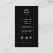 Unieke Professionele Marmeren Zwart & Wit Verticaa Visitekaartje (Achterkant)