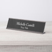Unieke, professionele, moderne minimalistische bureau naambordje (Voorkant)
