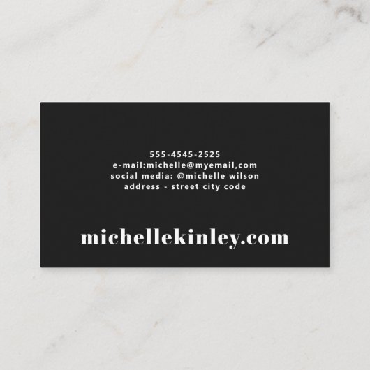 Unieke professionele trendtypografische netwerkfun visitekaartje (Achterkant)