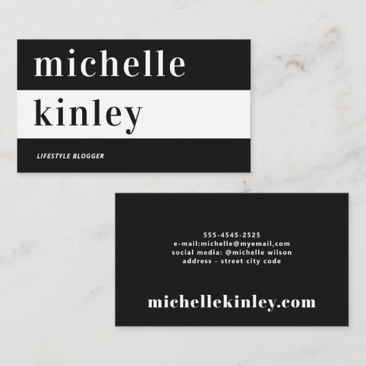 Unieke professionele trendtypografische netwerkfun visitekaartje (Voorkant / Achterkant)