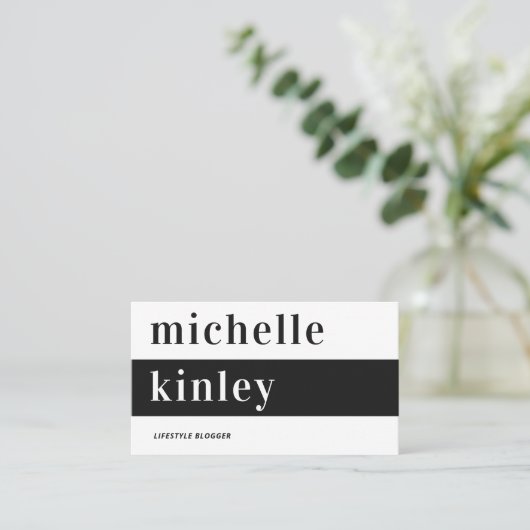 Unieke professionele trendtypografische netwerkfun visitekaartje (Staand voorkant)