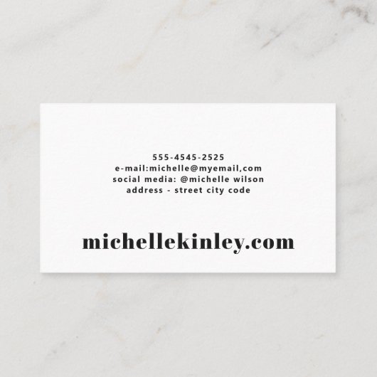 Unieke professionele trendtypografische netwerkfun visitekaartje (Achterkant)