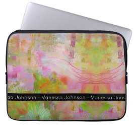 Unieke psychedelische abstracte persoonlijke weeld laptop sleeve